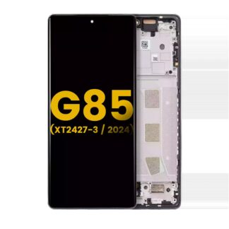 OLED Display mit Rahmen für Motorola Moto G85 (XT2427-3 / 2024) (professionell aufgearbeitet) (Urban Grey)