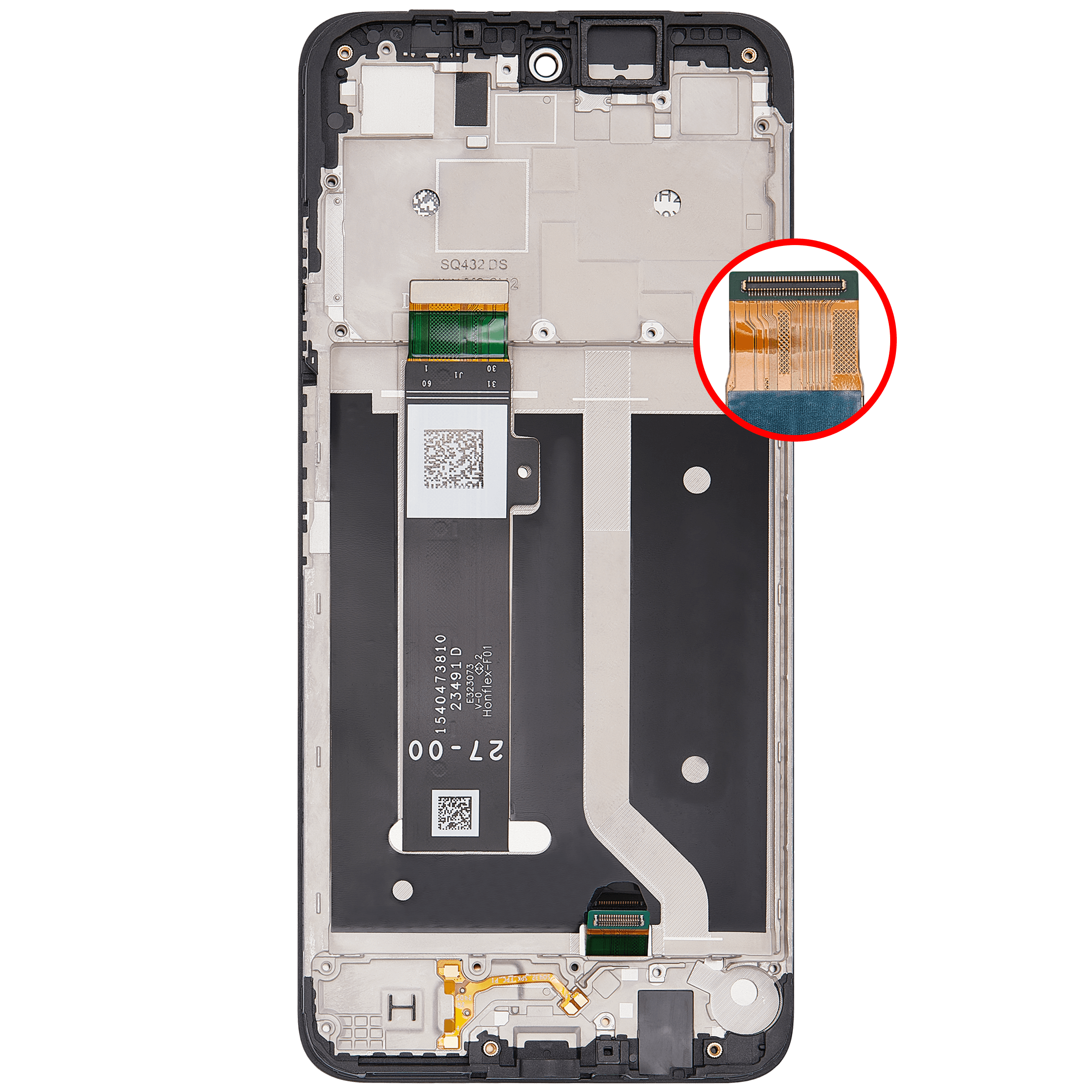 LCD Display mit Rahmen für Motorola Moto G34 (XT2363 / 2023) / G45 5G (XT2369 / 2024) (professionell aufgearbeitet) – Bild 4