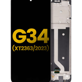 LCD Display mit Rahmen für Motorola Moto G34 (XT2363 / 2023) / G45 5G (XT2369 / 2024) (professionell aufgearbeitet)