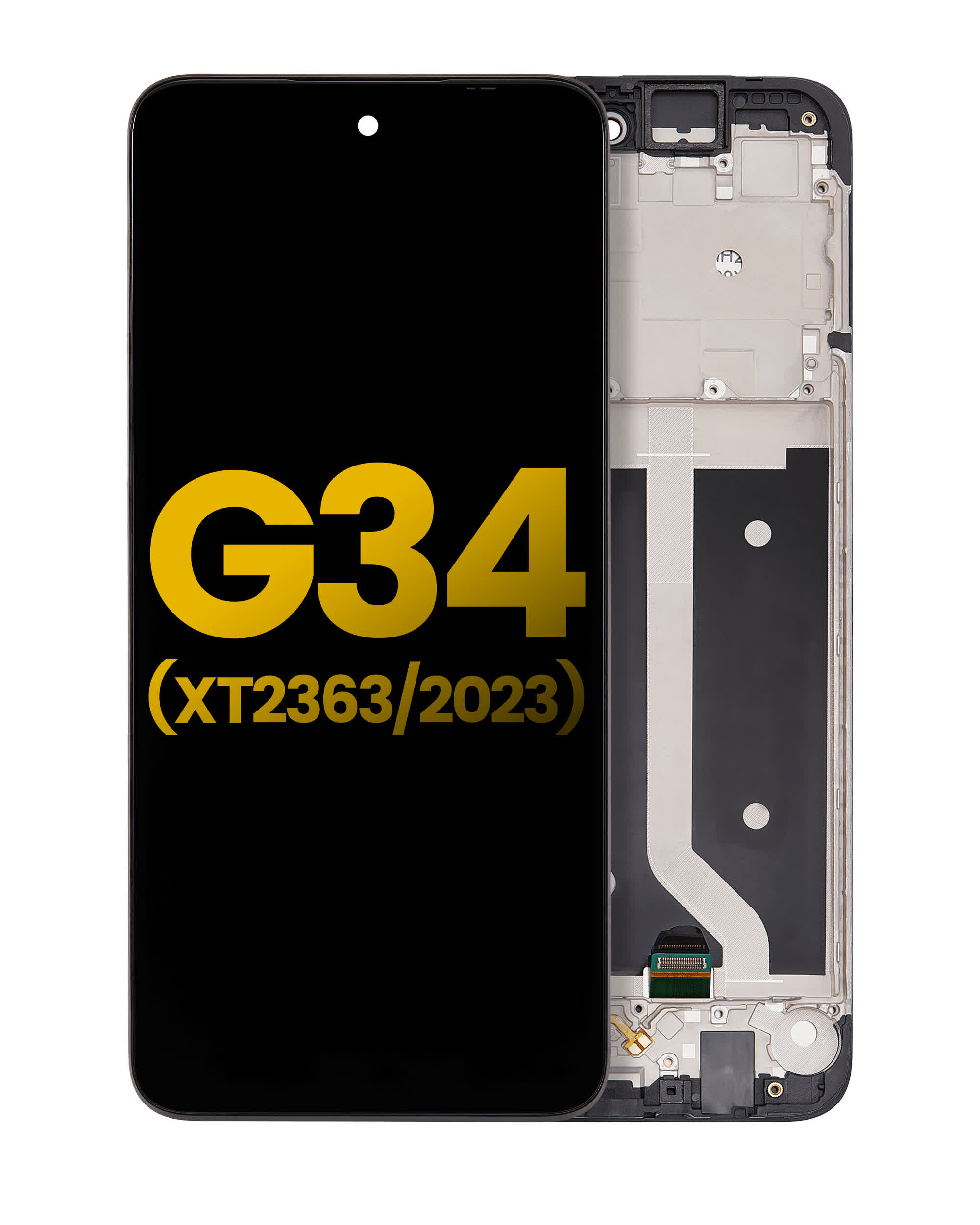 LCD Display mit Rahmen für Motorola Moto G34 (XT2363 / 2023) / G45 5G (XT2369 / 2024) (professionell aufgearbeitet)