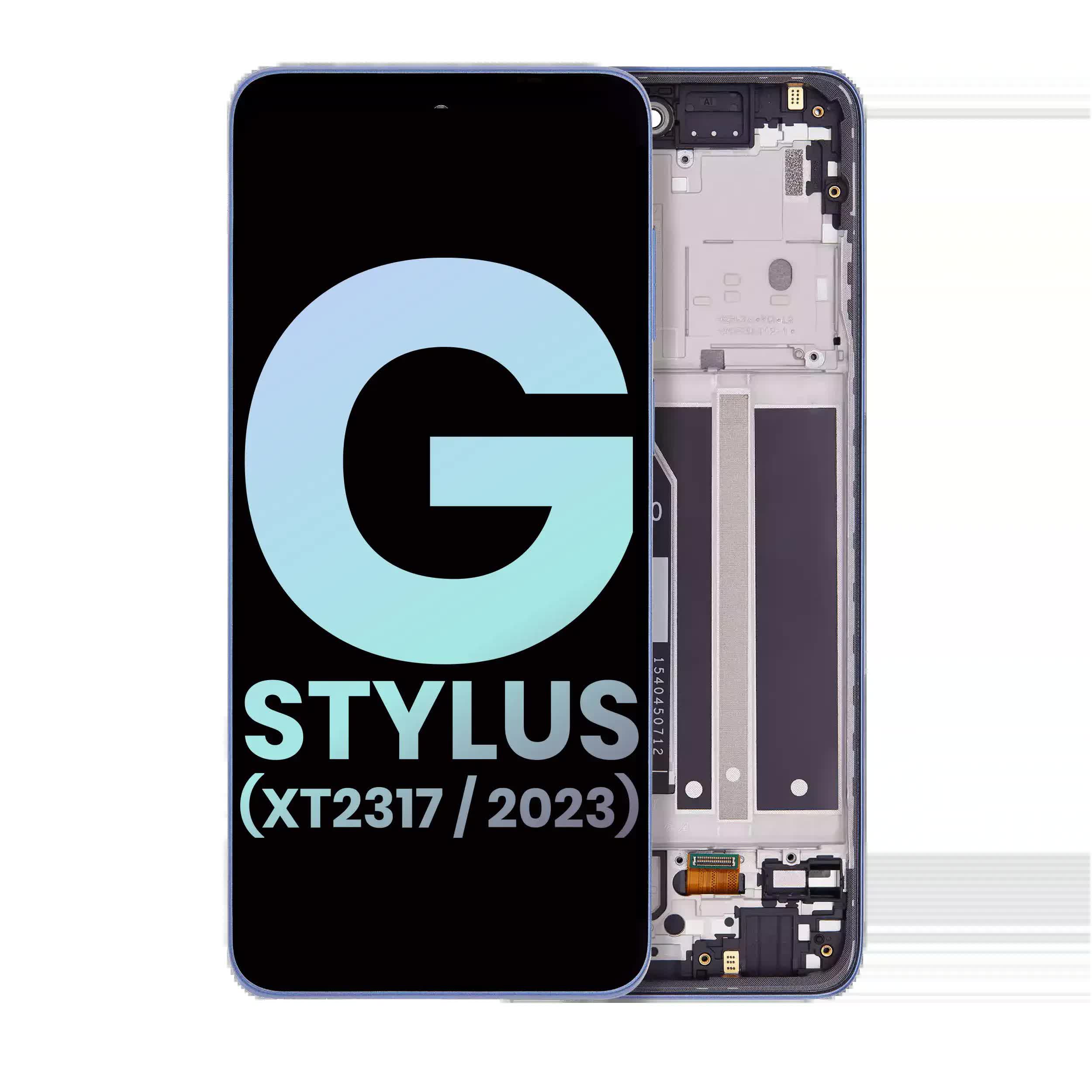 LCD Display mit Rahmen für Motorola Moto G Stylus 4G (XT2317 / 2023) (Original) (Blue (Blau))