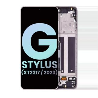 LCD Display mit Rahmen für Motorola Moto G Stylus 4G (XT2317 / 2023) (Original) (Pink (Rosa))