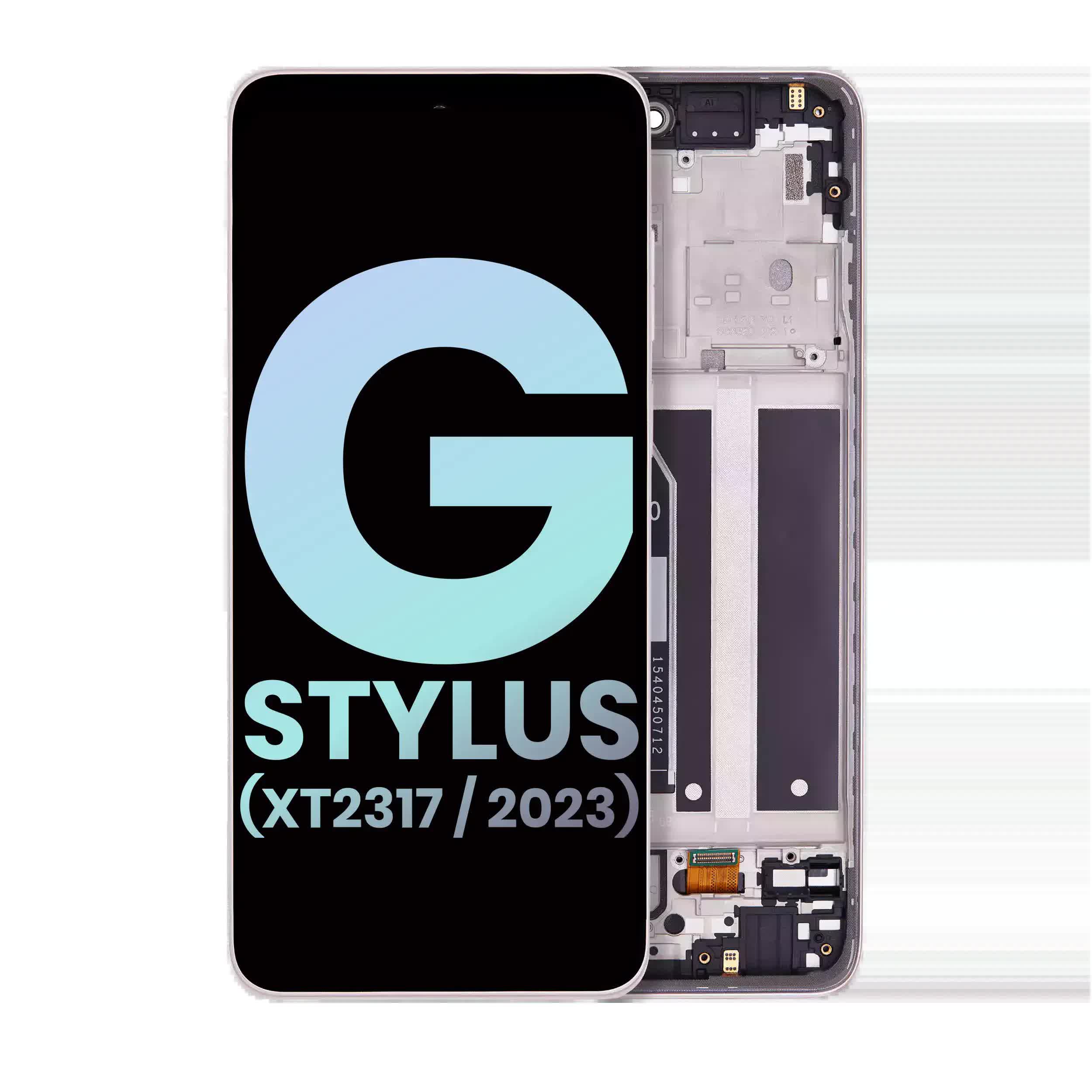 LCD Display mit Rahmen für Motorola Moto G Stylus 4G (XT2317 / 2023) (Original) (Pink (Rosa))