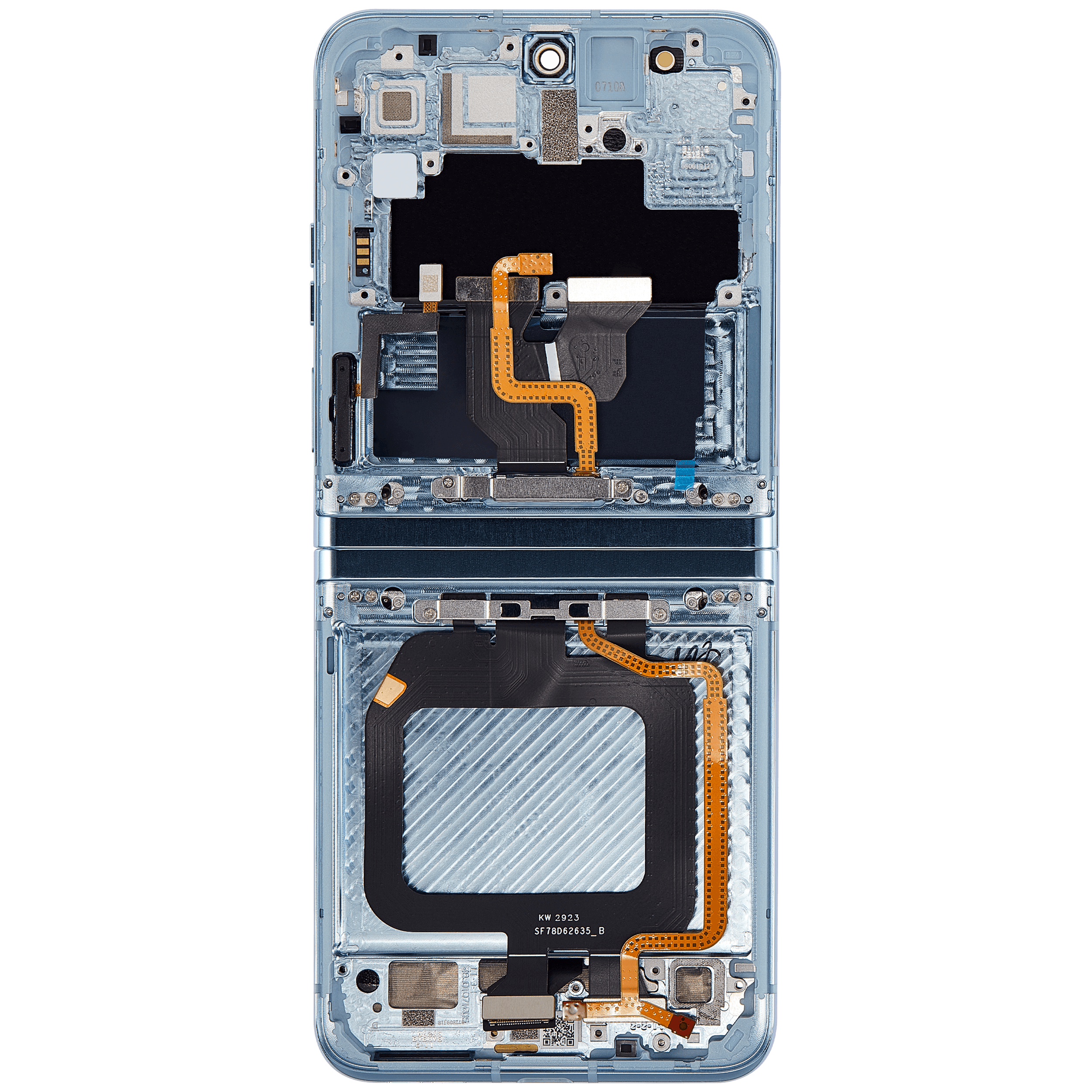 Inner OLED Display mit Rahmen für Motorola Moto Razr Plus 2023 / Razr 40 Ultra (XT2321 / 2023) (professionell aufgearbeitet) (Glacier Blue) – Bild 4