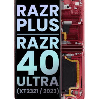 Inner OLED Display mit Rahmen für Motorola Moto Razr Plus 2023 / Razr 40 Ultra (XT2321 / 2023) (Original) (Viva Magenta)