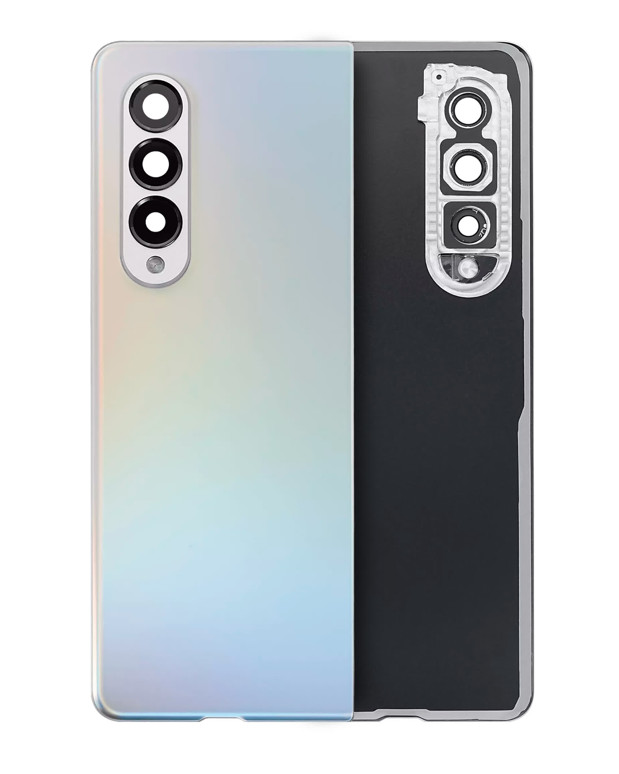 Rückdeckelglas mit Kameraglas für Samsung Galaxy Z Fold 3 (Service Pack) (Phantom Silver)