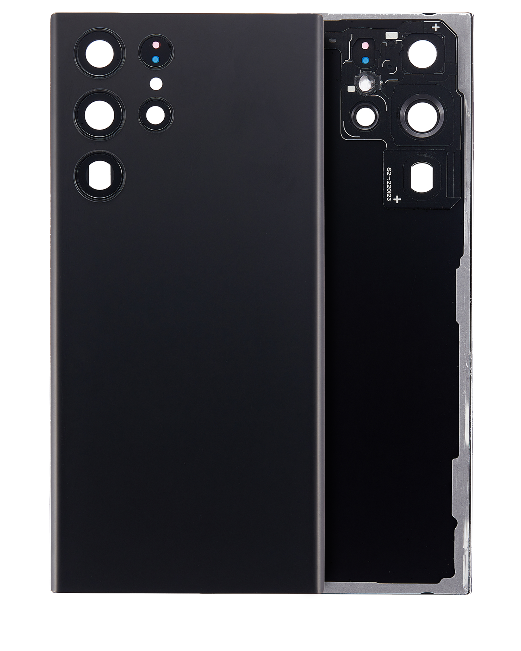 Rückdeckelglas mit Kameraglas für Samsung Galaxy S22 Ultra (Service Pack) (Graphite) – Bild 3