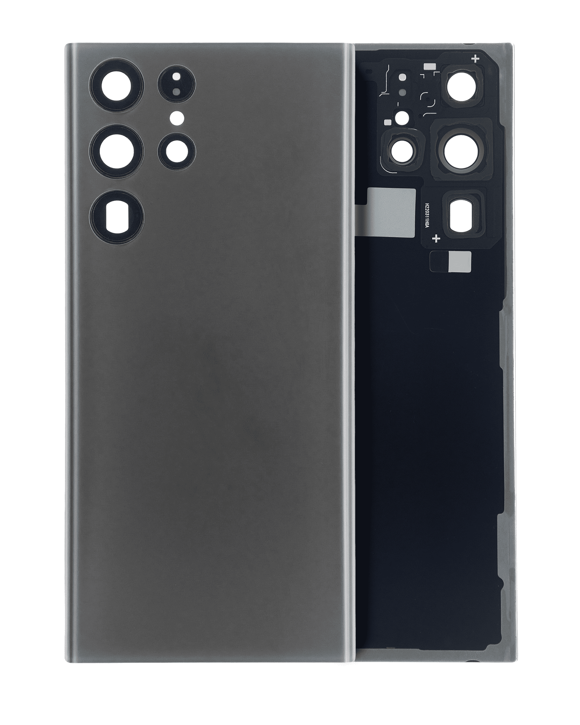 Rückdeckelglas mit Kameraglas für Samsung Galaxy S22 Ultra (Service Pack) (Graphite) – Bild 5