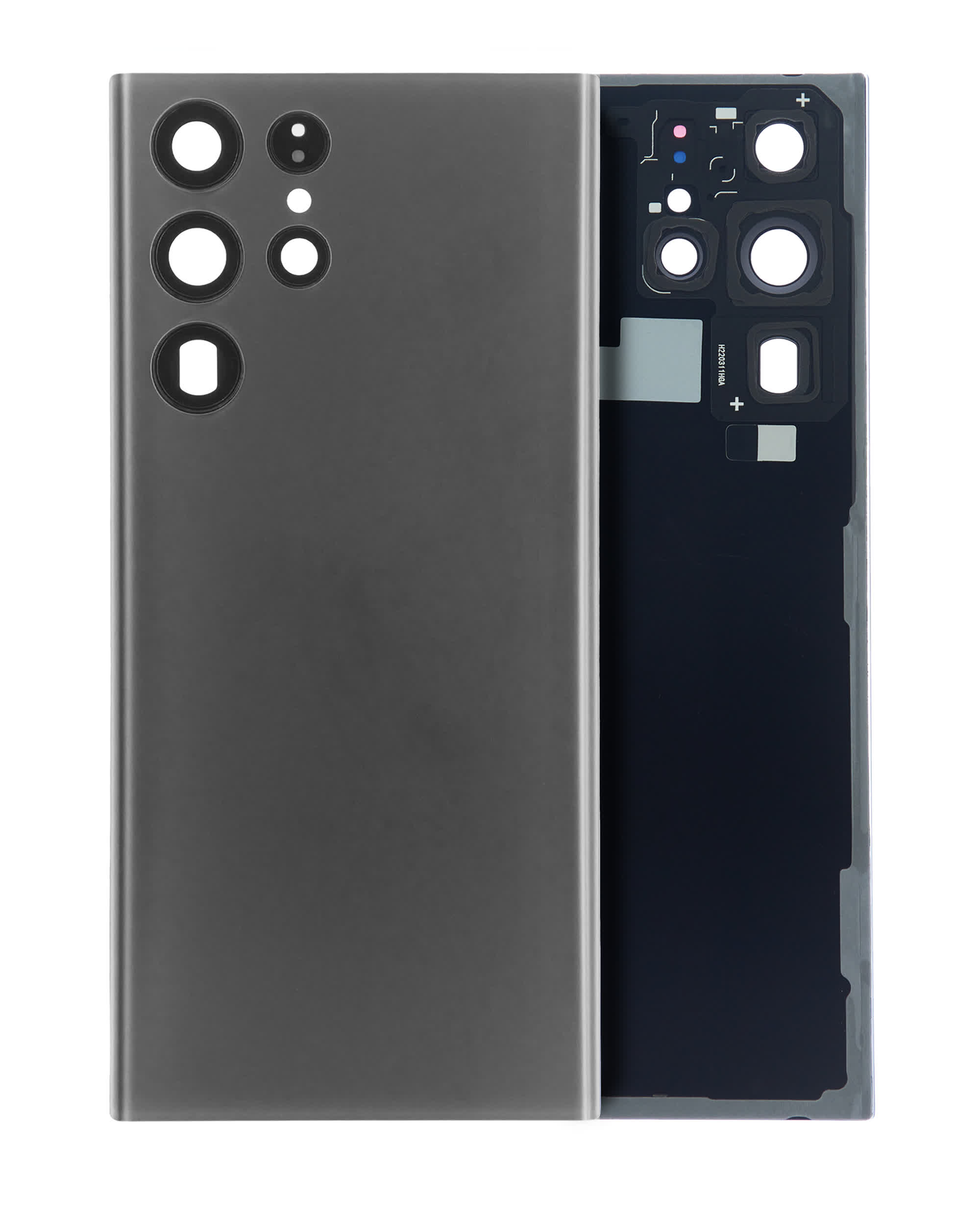 Rückdeckelglas mit Kameraglas für Samsung Galaxy S22 Ultra (Service Pack) (Graphite)