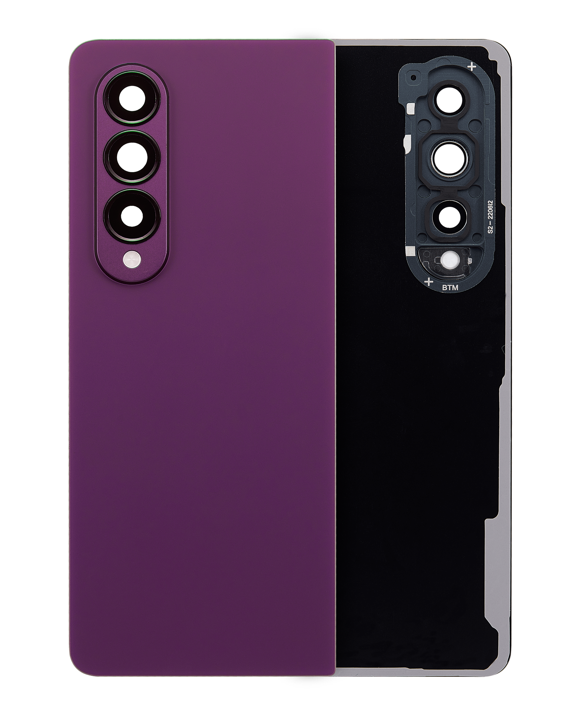 Rückdeckelglas mit Kameraglas für Samsung Galaxy Z Fold 4 (Service Pack) (Phantom Black) – Bild 3