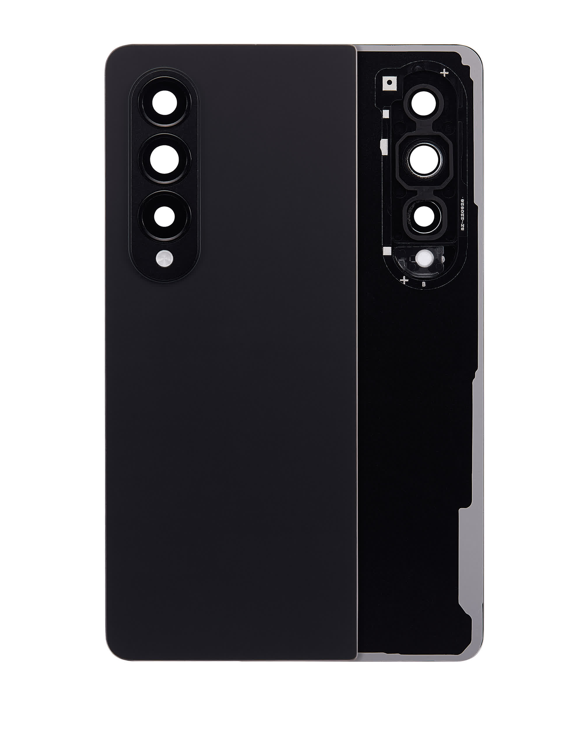 Rückdeckelglas mit Kameraglas für Samsung Galaxy Z Fold 4 (Service Pack) (Phantom Black)