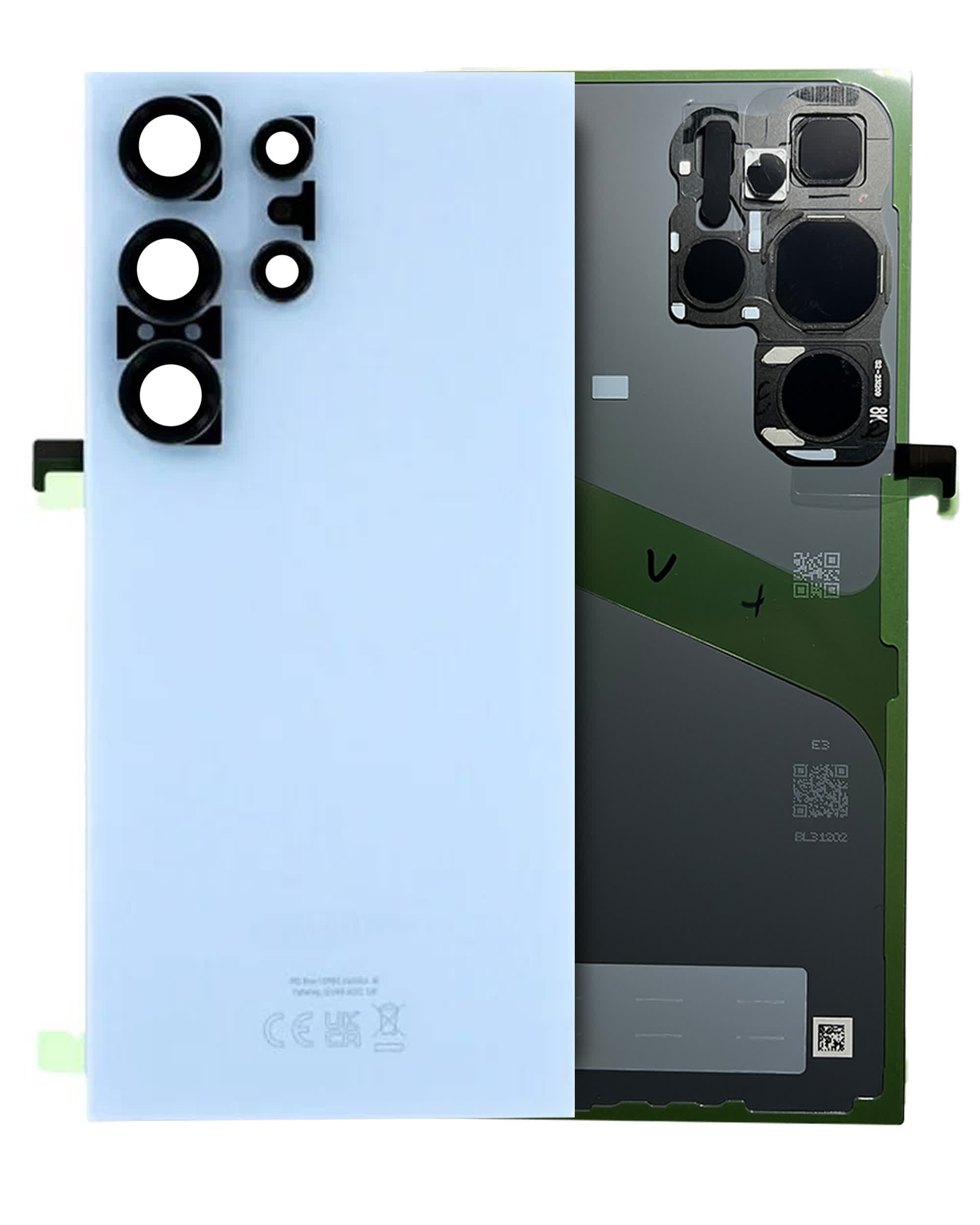 Rückdeckelglas mit Kameraglas für Samsung Galaxy S24 Ultra (Service Pack) (Titanium Blue)
