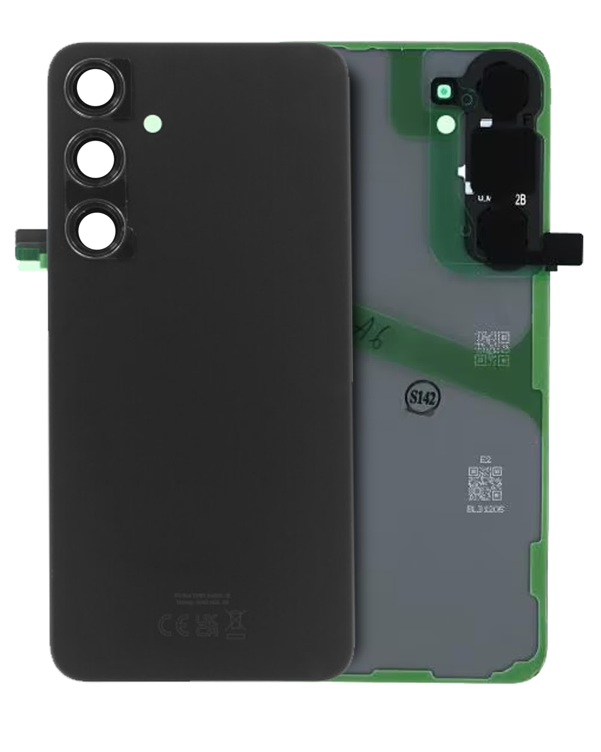 Rückdeckelglas mit Kameraglas für Samsung Galaxy S24 Plus (Service Pack) (Onyx Black)