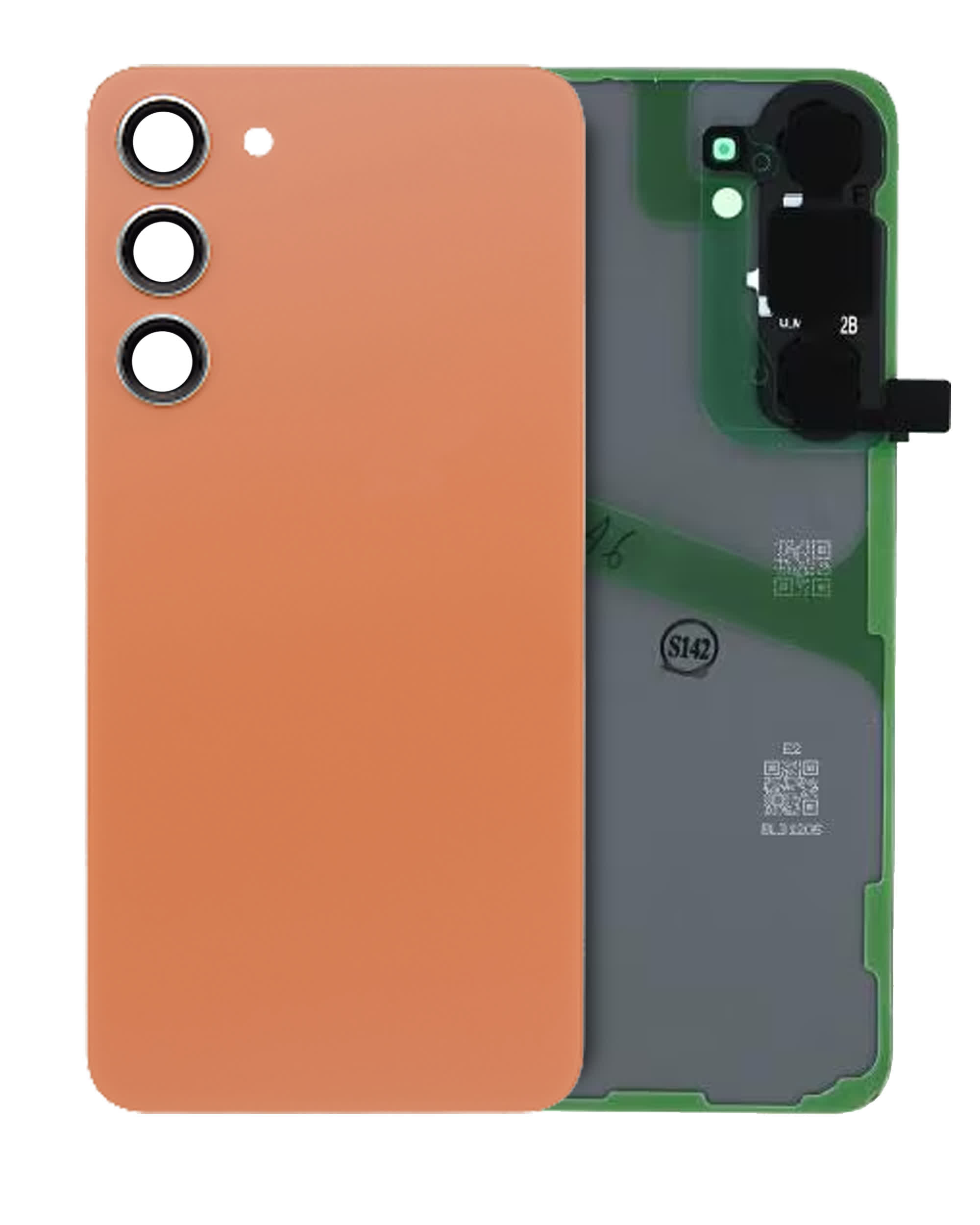 Rückdeckelglas mit Kameraglas für Samsung Galaxy S24 Plus (Service Pack) (Sandstone Orange)
