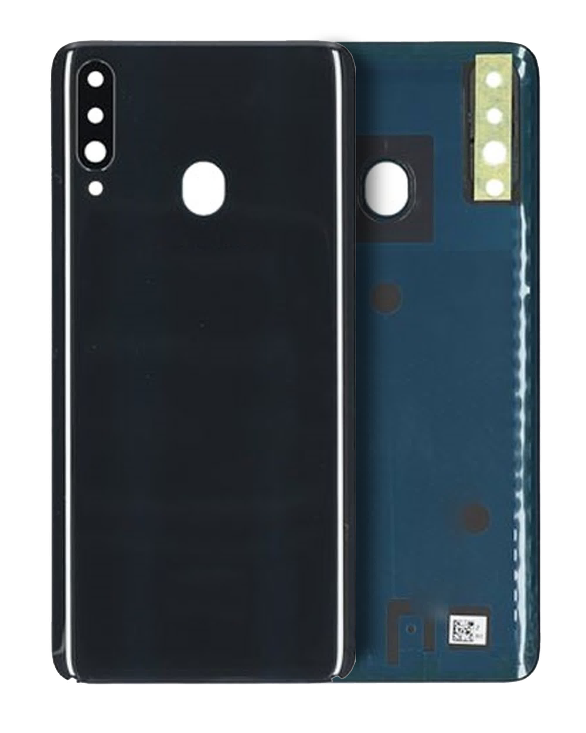 Rückdeckelglas mit Kameraglas für Samsung Galaxy A20s (A207 / 2019) (Service Pack) (Black (Schwarz))