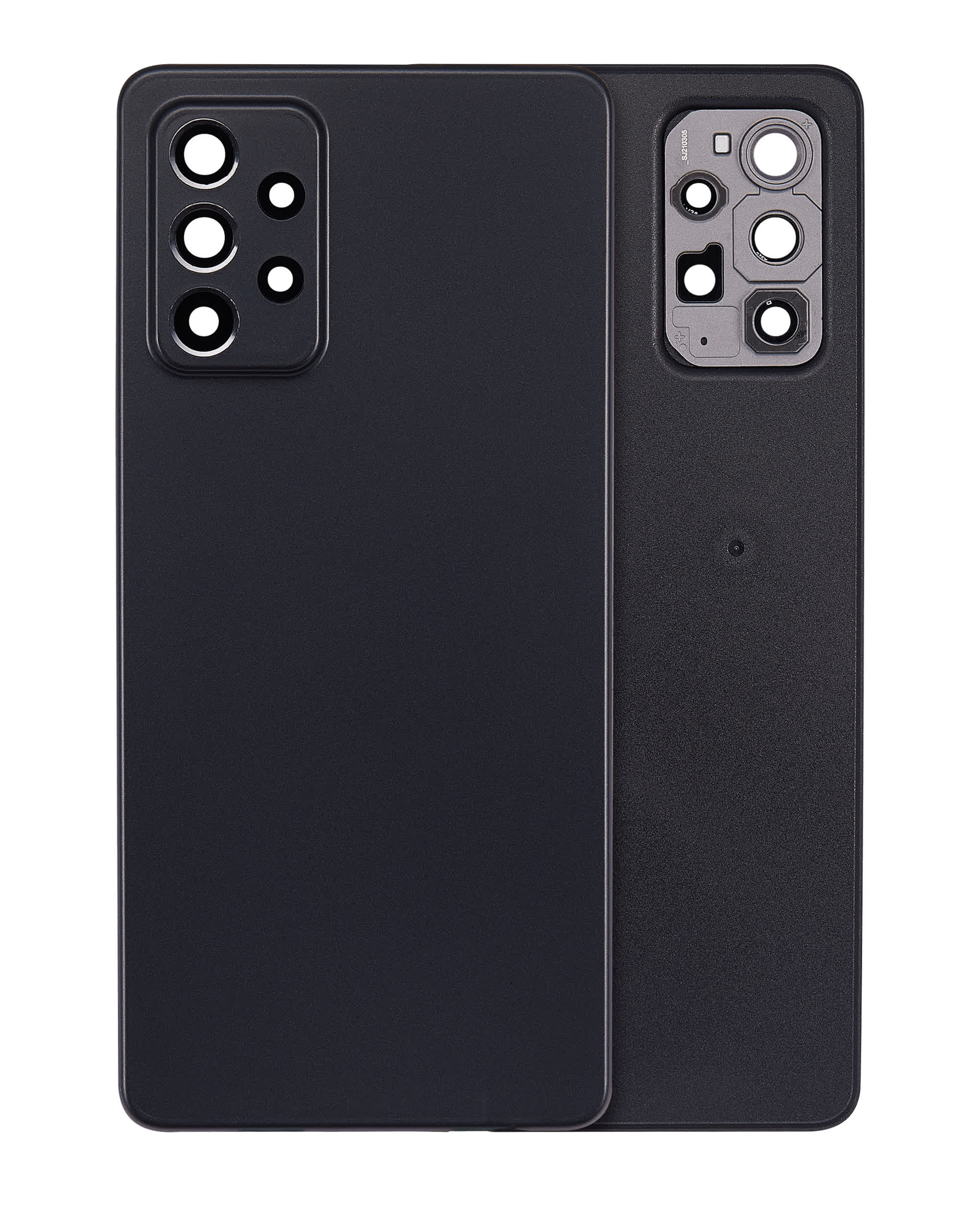 Rückdeckelglas mit Kameraglas für Samsung Galaxy A72 (A725 / 2021) (Service Pack) (Black (Schwarz))