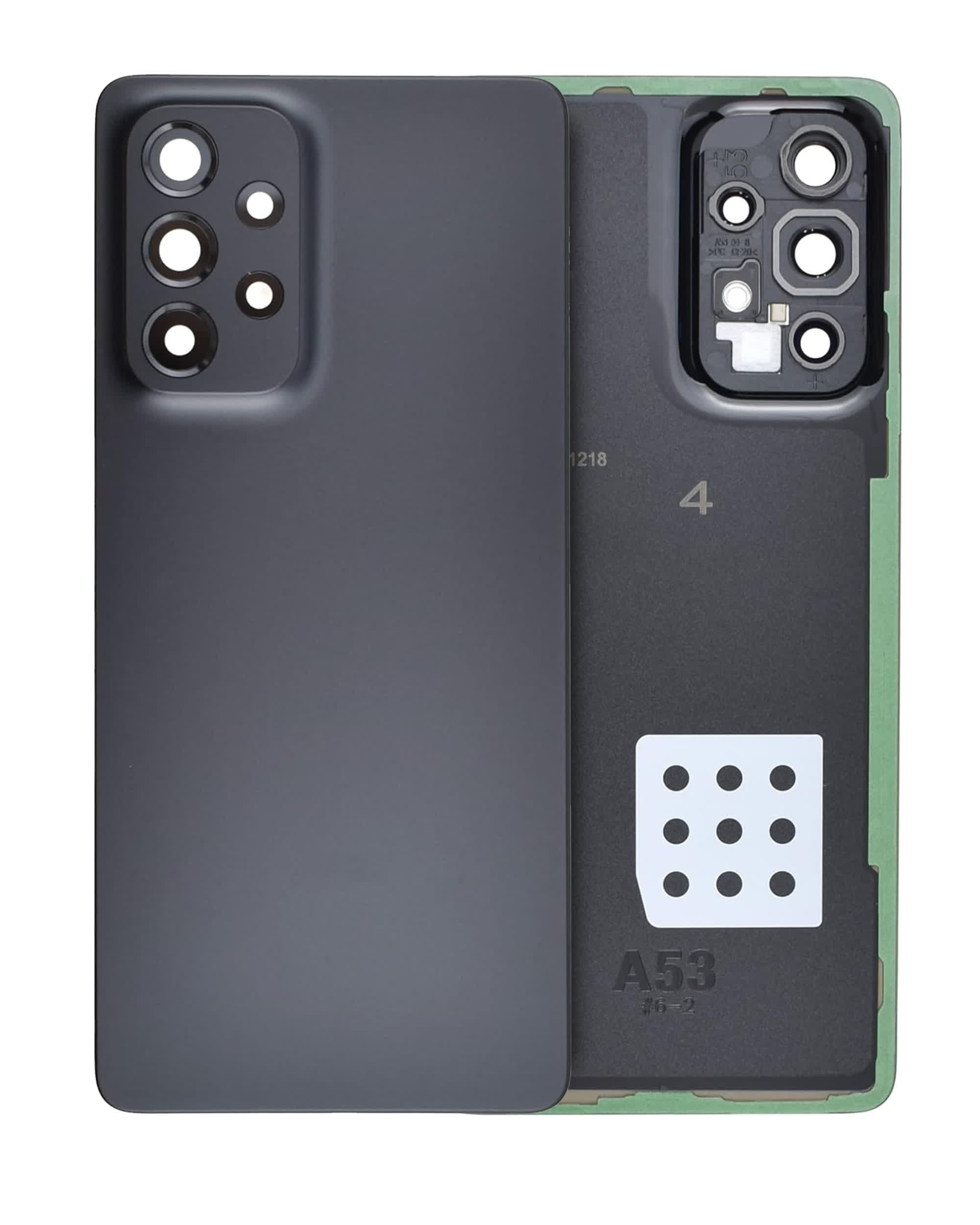 Rückdeckelglas mit Kameraglas für Samsung Galaxy A53 5G (A536 / 2022) (Service Pack) (Black (Schwarz))