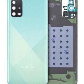 Rückdeckelglas mit Kameraglas für Samsung Galaxy A71 (A715 / 2020) (Service Pack) (Prism Crush Blue)