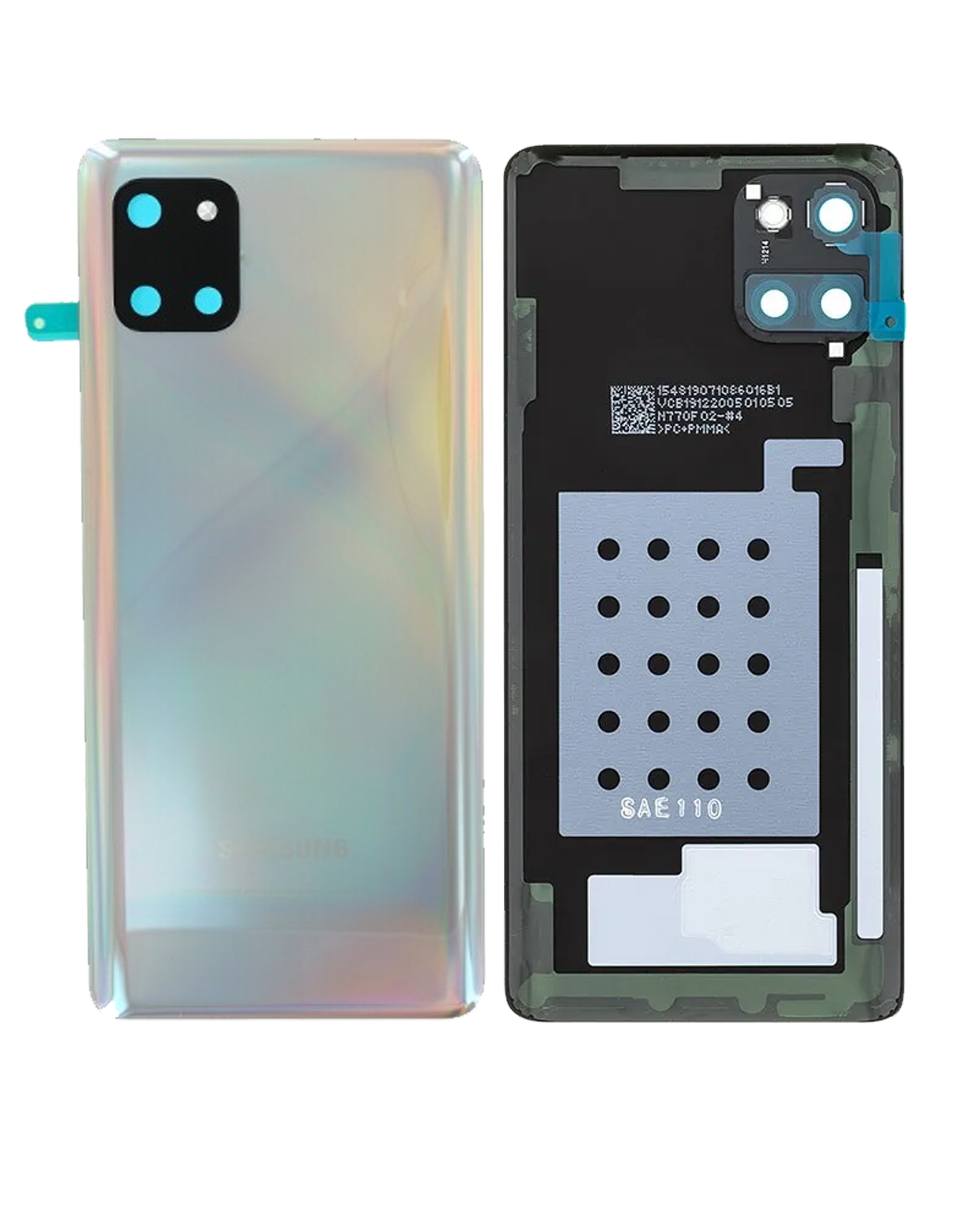 Rückdeckelglas mit Kameraglas für Samsung Galaxy Note 10 Lite (Service Pack) (Aura Glow) – Bild 3