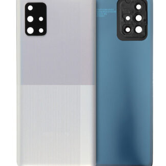 Rückdeckelglas mit Kameraglas für Samsung Galaxy A71 (A715 / 2020) (Service Pack) (Prism Crush Silver)