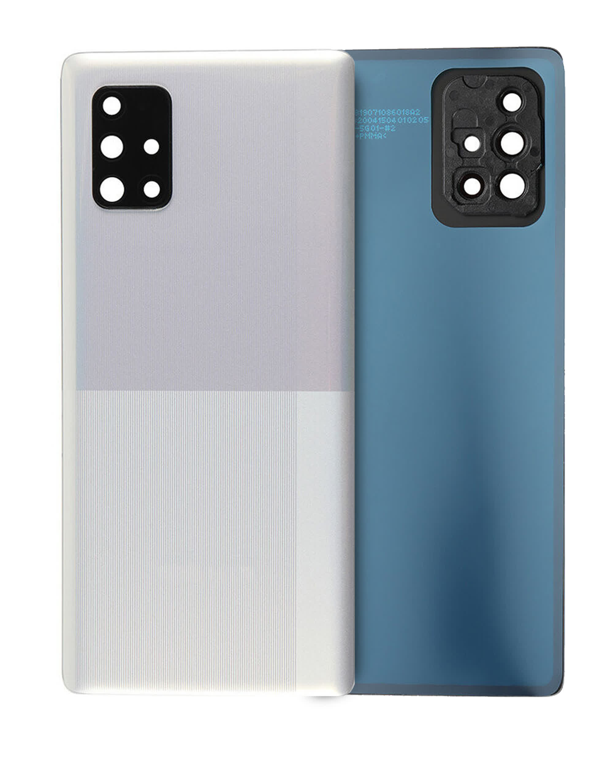 Rückdeckelglas mit Kameraglas für Samsung Galaxy A71 (A715 / 2020) (Service Pack) (Prism Crush Silver)