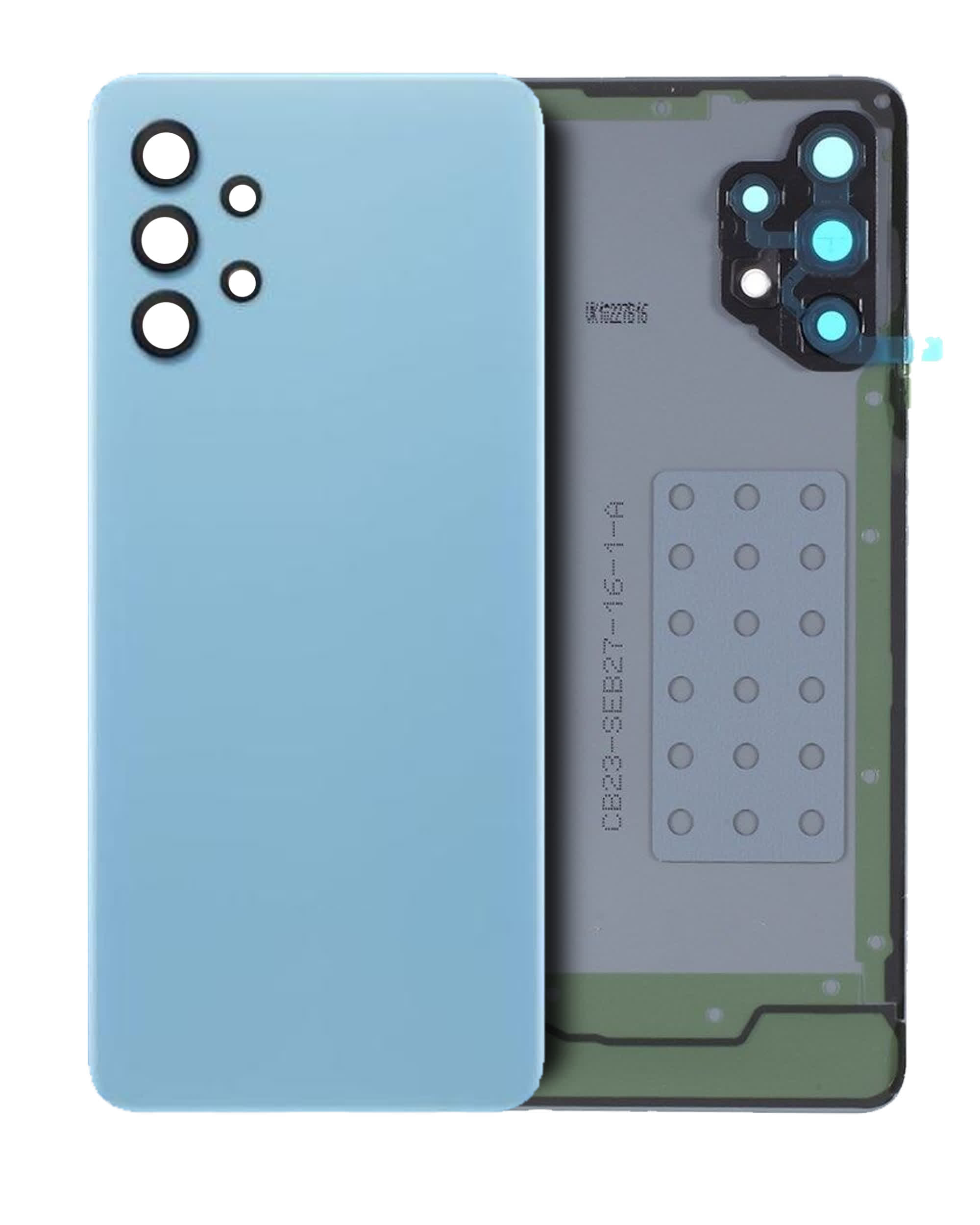 Rückdeckelglas mit Kameraglas für Samsung Galaxy A32 4G (A325 / 2021) (Service Pack) (Awesome Blue)