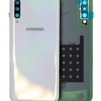 Rückdeckelglas mit Kameraglas für Samsung Galaxy A50 (A505 / 2019) (Service Pack) (White (Weiß))