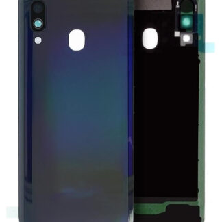 Rückdeckelglas mit Kameraglas für Samsung Galaxy A40 (A405 /2019) (Service Pack) (Black (Schwarz))
