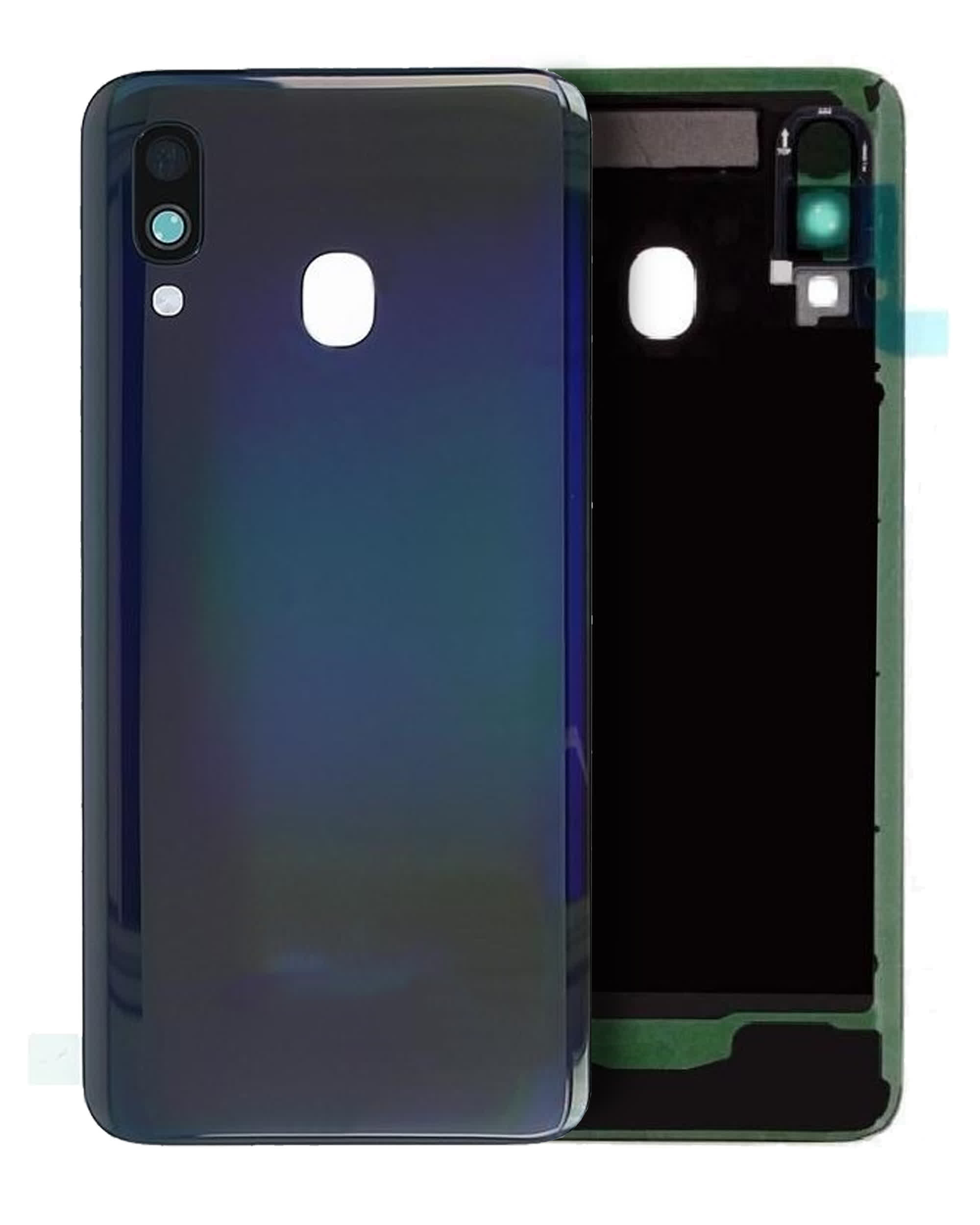 Rückdeckelglas mit Kameraglas für Samsung Galaxy A40 (A405 /2019) (Service Pack) (Black (Schwarz))
