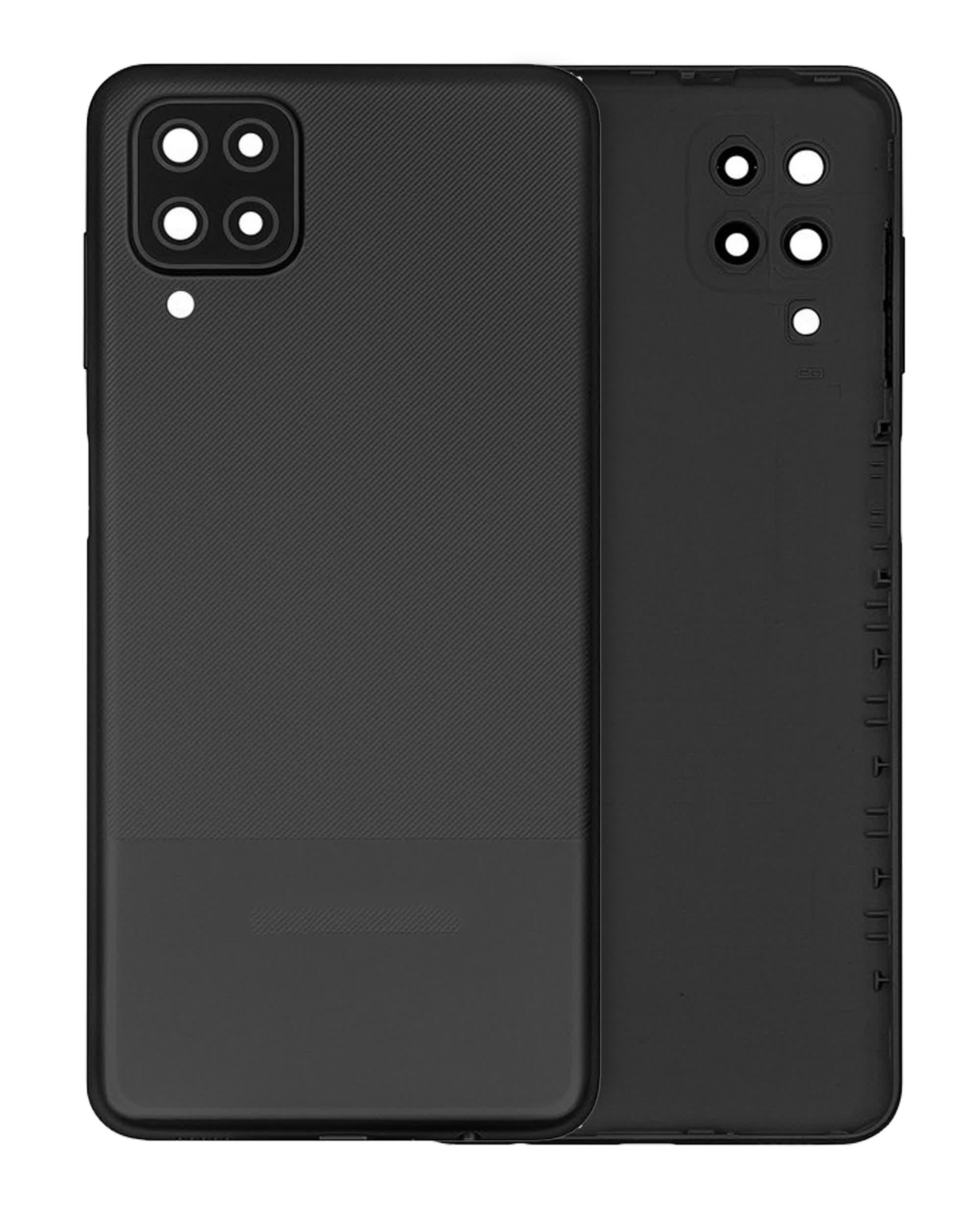 Rückdeckelglas mit Kameraglas für Samsung Galaxy A12 Nacho (A127 / 2021) (Service Pack) (Black (Schwarz))