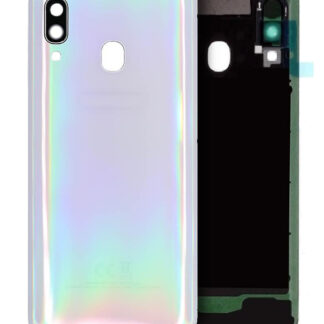 Rückdeckelglas mit Kameraglas für Samsung Galaxy A40 (A405 / 2019) (Service Pack) (White (Weiß))