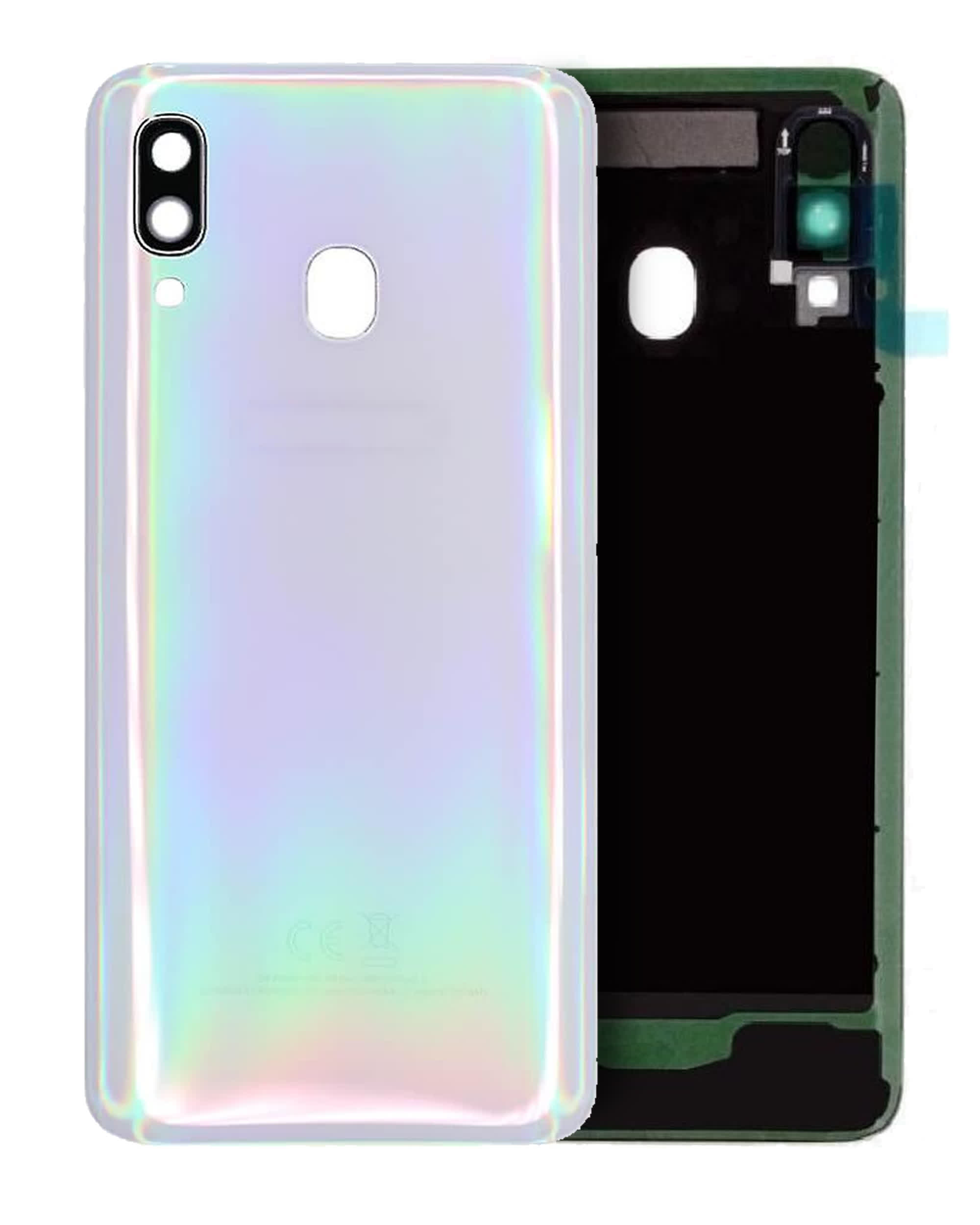 Rückdeckelglas mit Kameraglas für Samsung Galaxy A40 (A405 / 2019) (Service Pack) (White (Weiß))