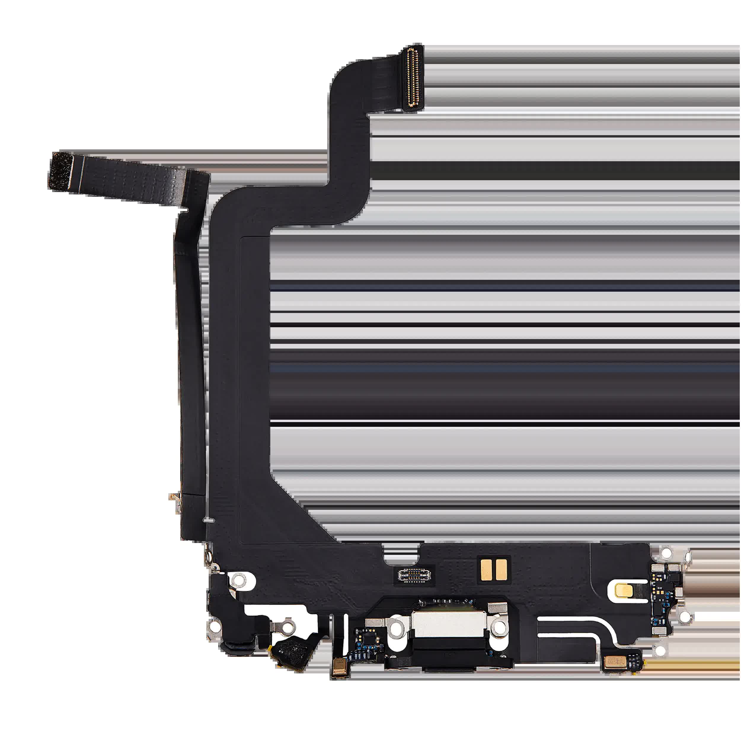 Ladebuchse Flexkabel für iPhone 14 Pro Max (ausgebautes Originalteil) (Space Black)