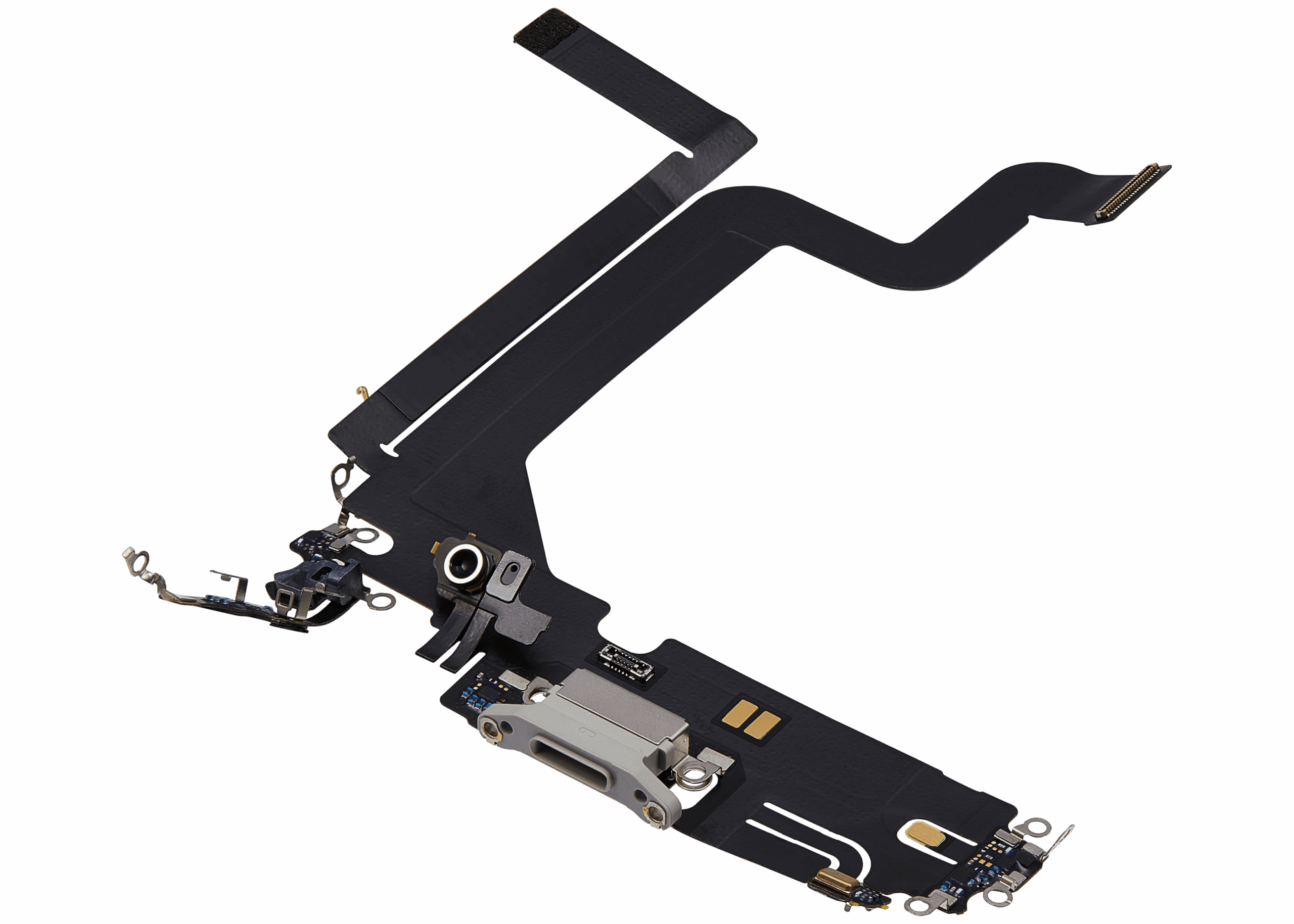 Ladebuchse Flexkabel für iPhone 14 Pro Max (ausgebautes Originalteil) (Silver (Silber)) – Bild 4