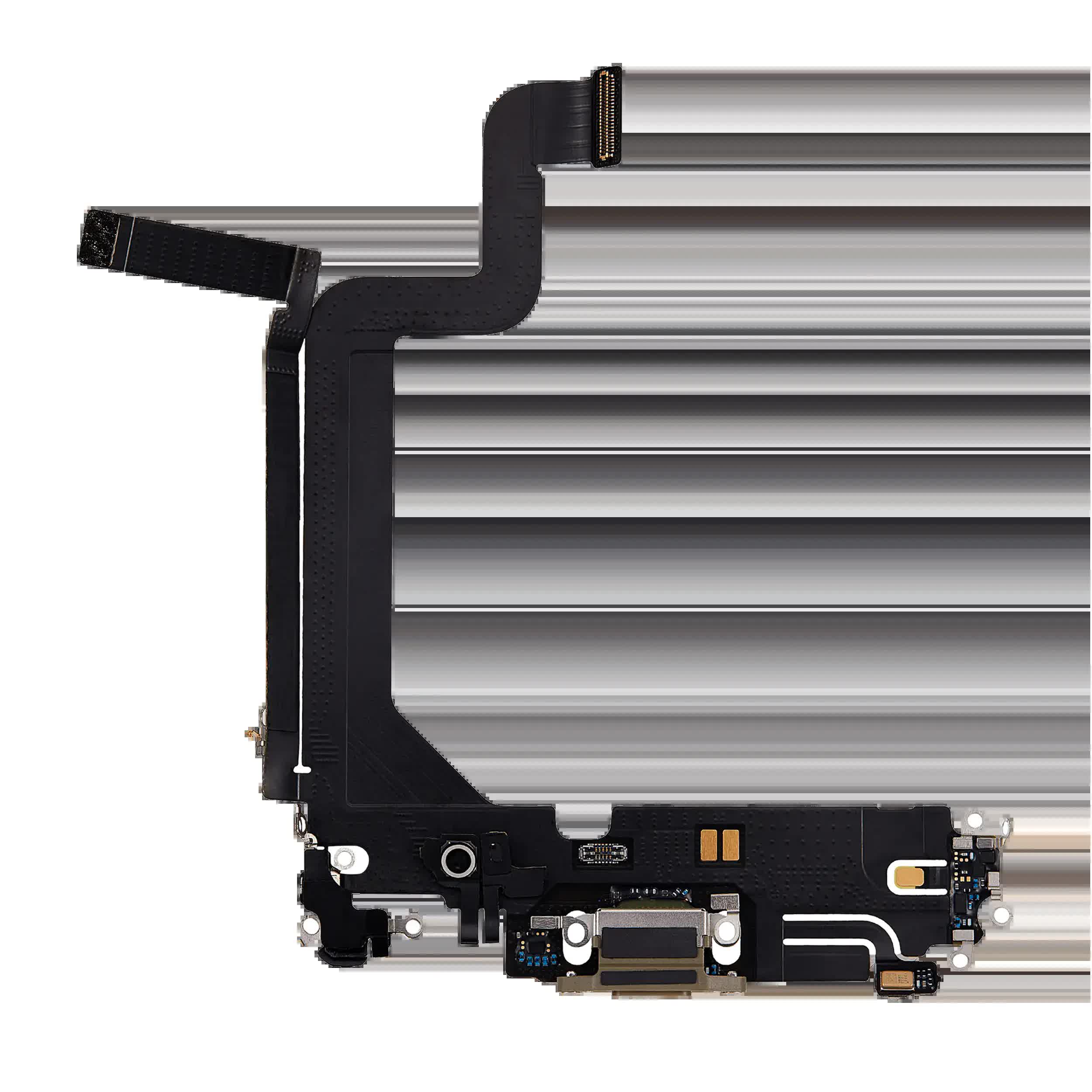 Ladebuchse Flexkabel für iPhone 14 Pro Max (ausgebautes Originalteil) (Gold)