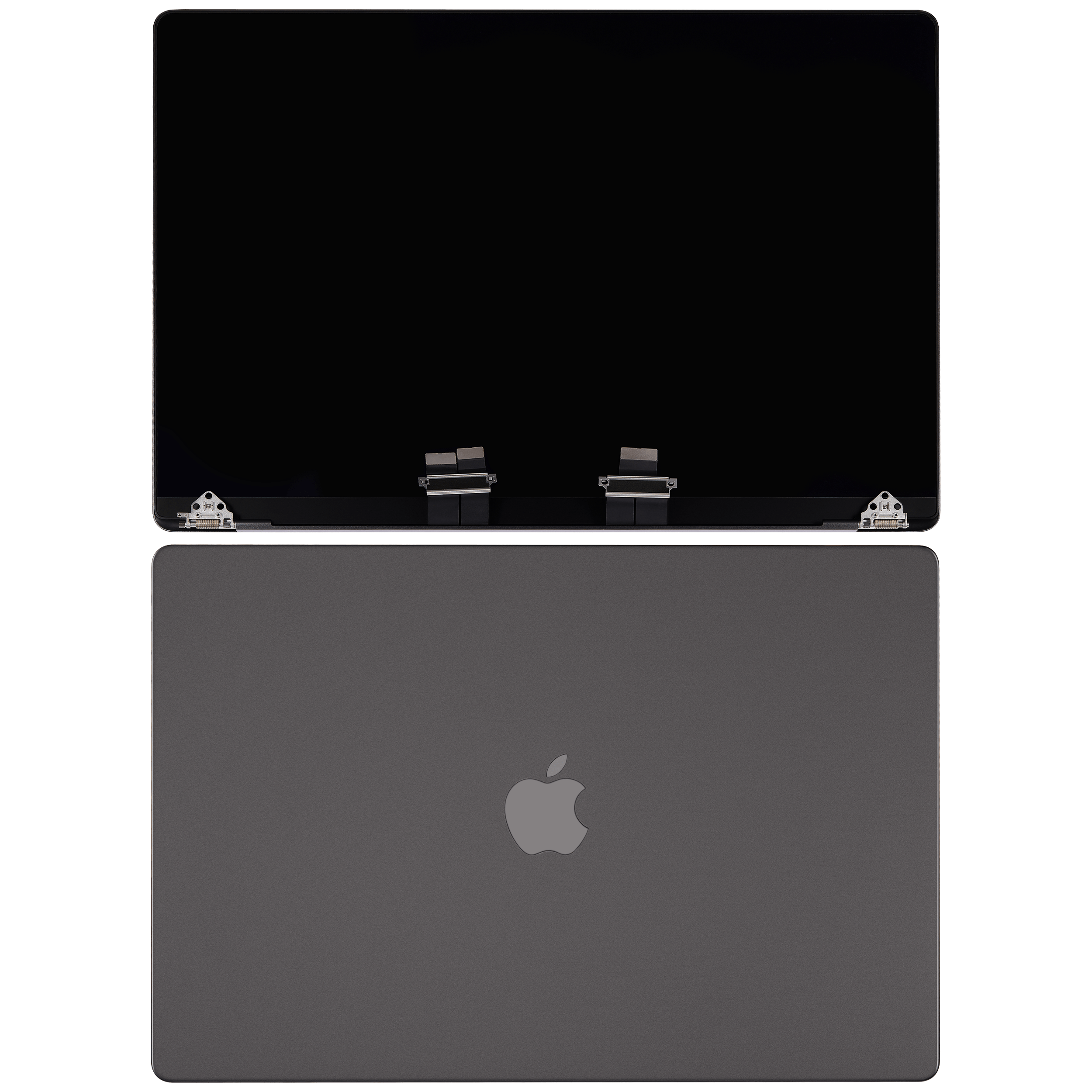 komplette LCD-Displayeinheit für MacBook Pro 16" A2991 (2023) (vormontiert Lid Angle Sensor Kabel) (ausgebautes Originalteil: Grade A) (Space Black) – Bild 2