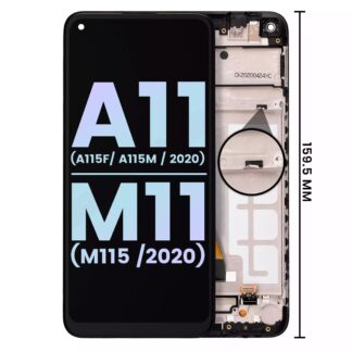 LCD Display mit Rahmen für Samsung Galaxy A11 (A115F / A115M / 2020) / M11 (M115 / 2020) (International Version) (Service Pack)