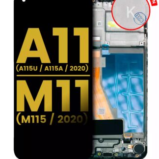 LCD Display mit Rahmen für Samsung Galaxy A11 (A115U / A115A / 2020) / M11 (M115 / 2020) (US-Version) (professionell aufgearbeitet)