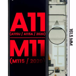LCD Display mit Rahmen für Samsung Galaxy A11 (A115U / A115A / 2020) / M11 (M115 / 2020) (US-Version) (Aftermarket Plus)
