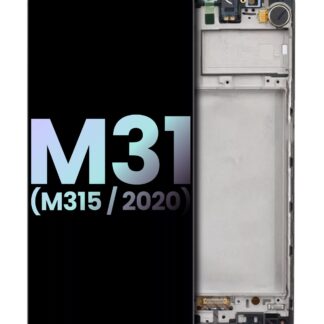 OLED Display mit Rahmen für Samsung Galaxy M31 (M315 / 2020) (Black (Schwarz)) (Service Pack)