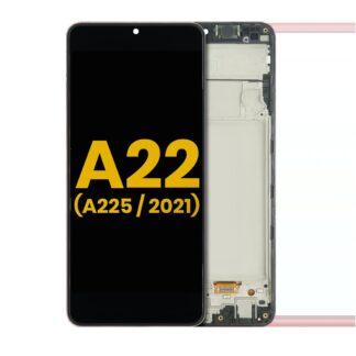 OLED Display mit Rahmen für Samsung Galaxy A22 4G (A225 / 2021) (professionell aufgearbeitet)