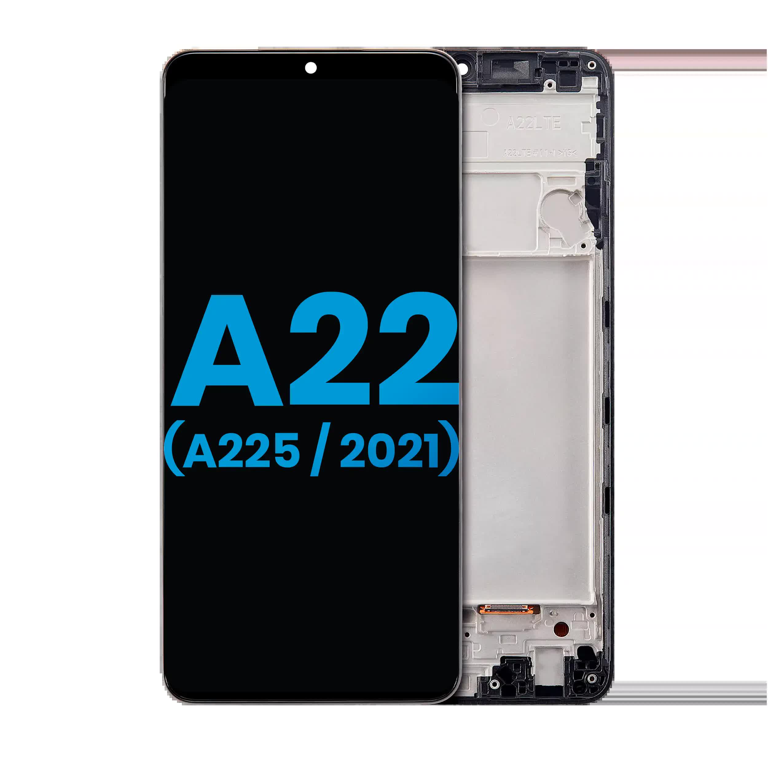 LCD Display mit Rahmen (ohne Fingerabdrucksensor) für Samsung Galaxy A22 4G (A225 / 2021) (Aftermarket: Incell)