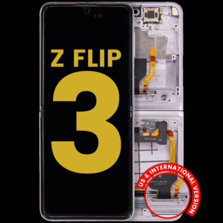 Inner OLED Display mit Rahmen für Samsung Galaxy Z Flip 3 5G (US & International) (professionell aufgearbeitet) (Lavender)