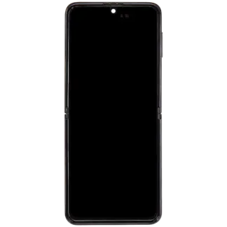 Inner OLED Display mit Rahmen für Samsung Galaxy Z Flip 3 5G (US & International) (professionell aufgearbeitet) (Phantom Black)