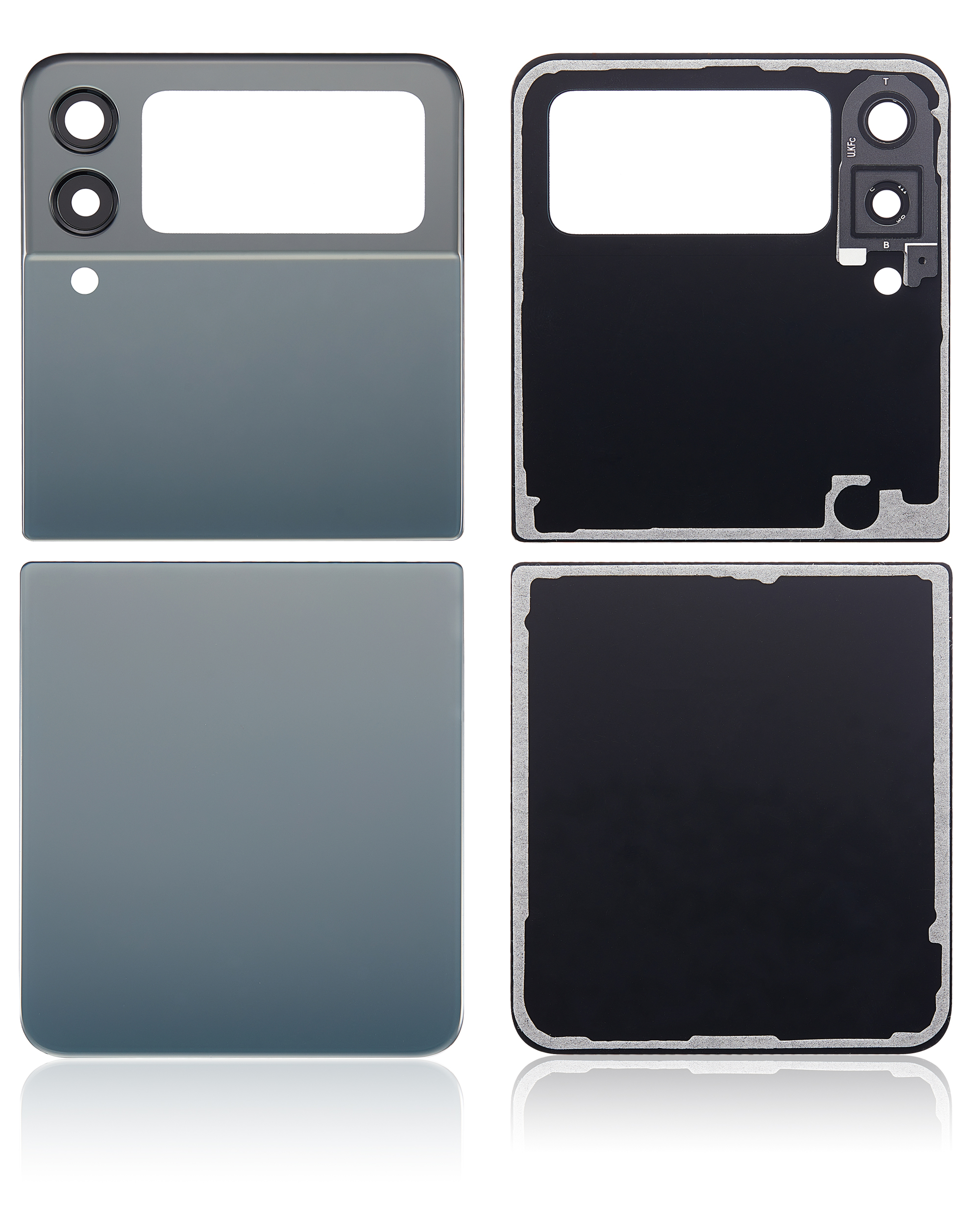 oben und unten Rückdeckelglas mit Kameraglas für Samsung Galaxy Z Flip 3 5G (Aftermarket Plus) (Green (Grün)) – Bild 2
