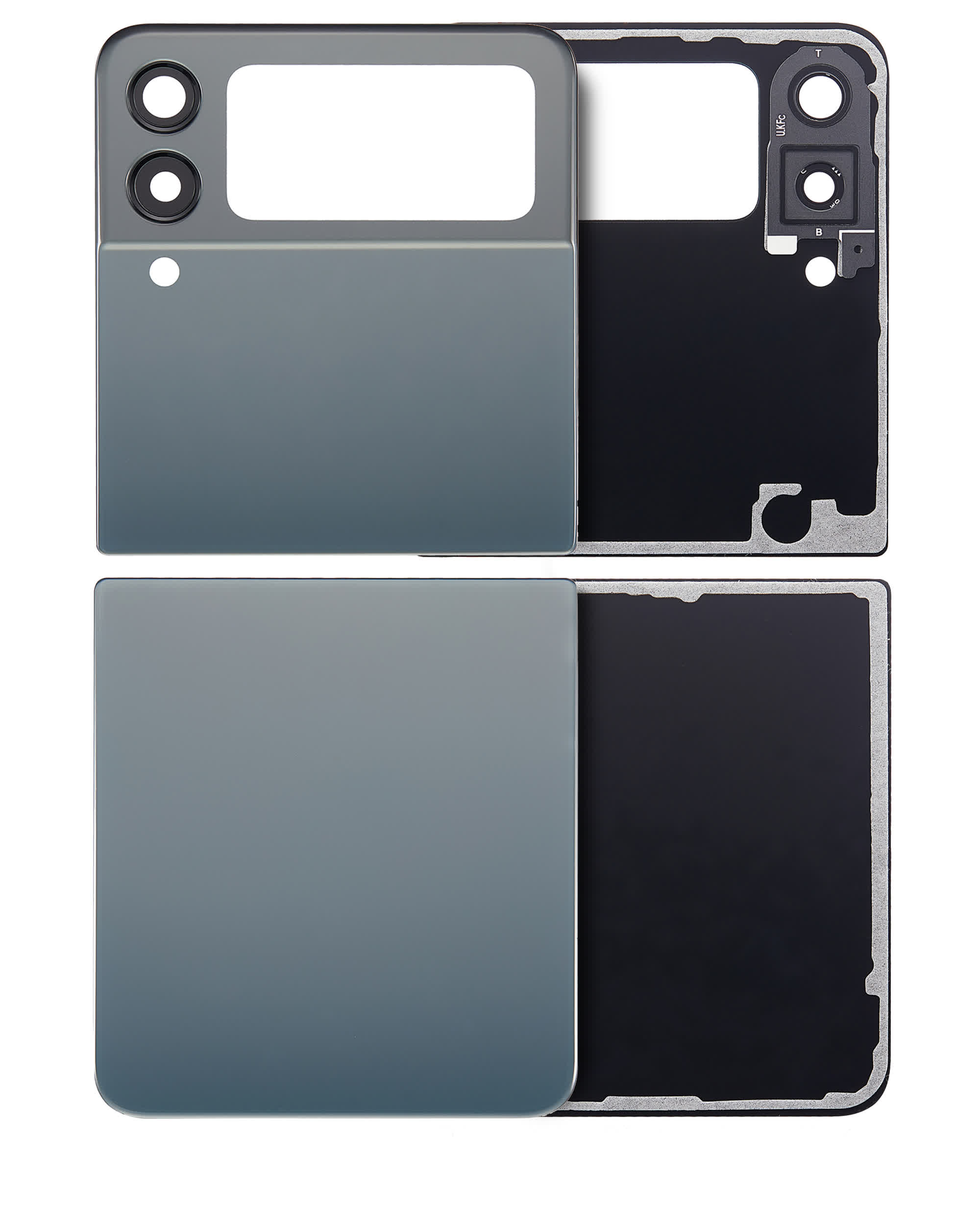 oben und unten Rückdeckelglas mit Kameraglas für Samsung Galaxy Z Flip 3 5G (Aftermarket Plus) (Green (Grün))