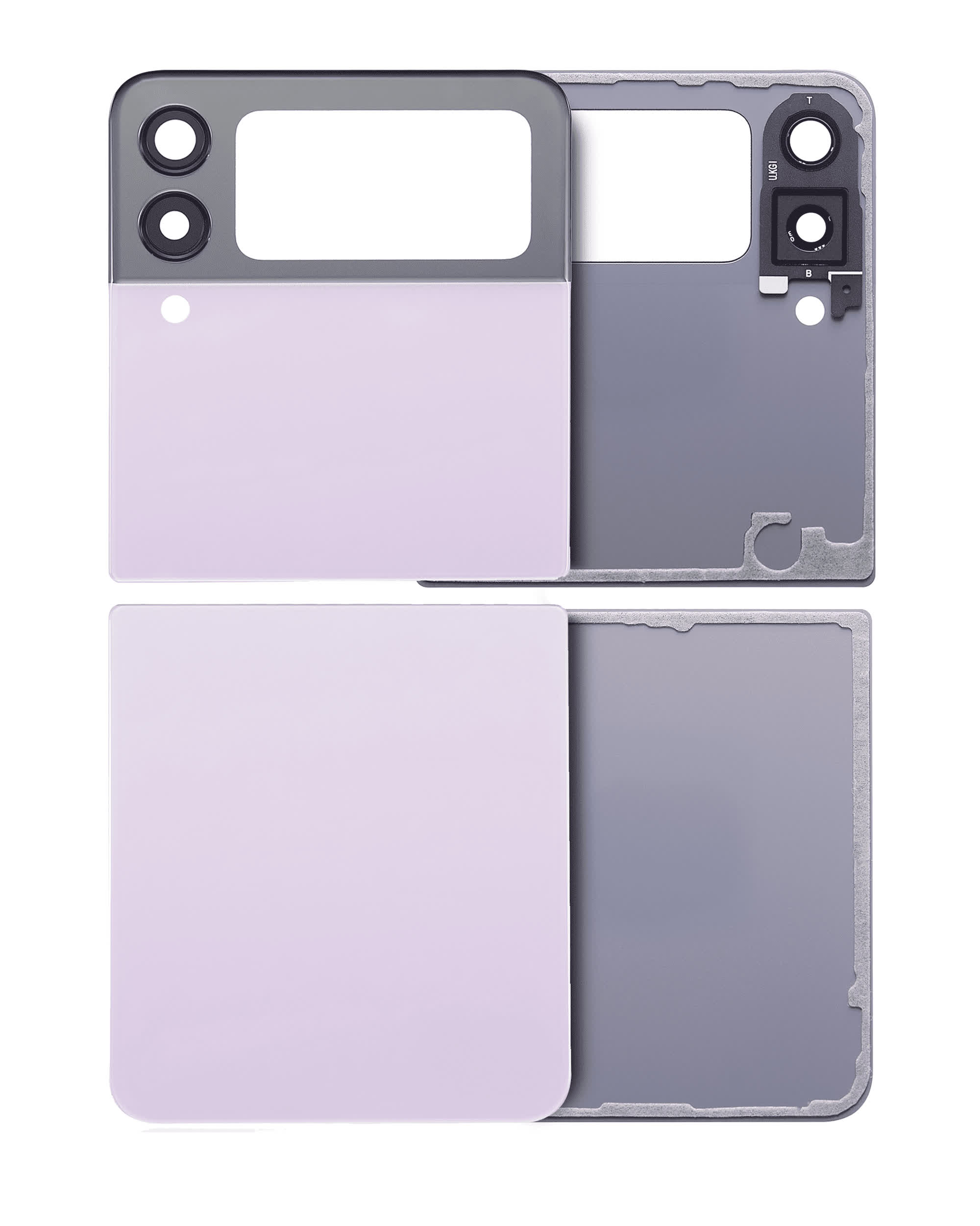 oben und unten Rückdeckelglas mit Kameraglas für Samsung Galaxy Z Flip 3 5G (Aftermarket Plus) (Lavender)