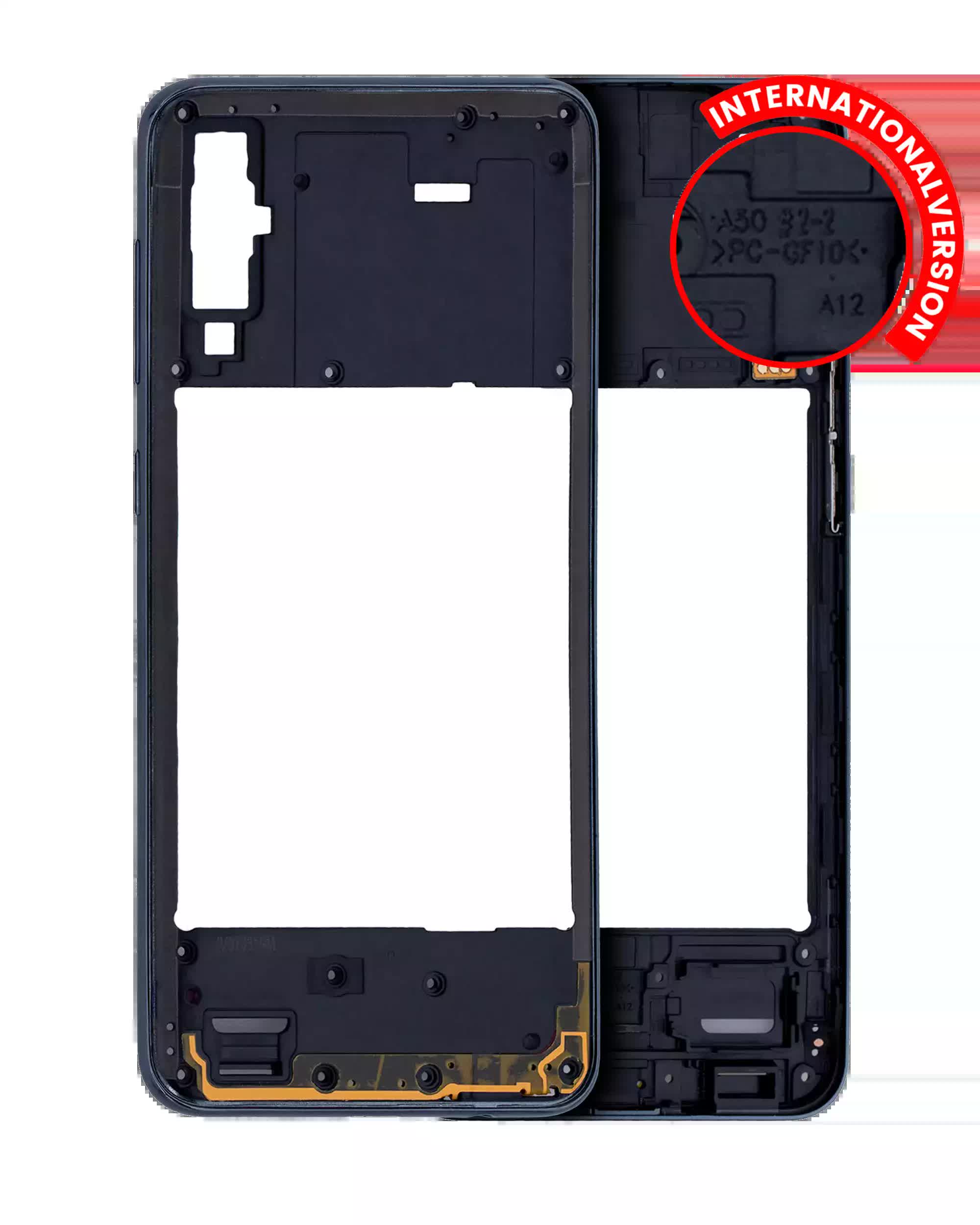 Mittelrahmen für Samsung Galaxy A50 (A505 / 2019) (International Version) (Aftermarket Plus) (Black (Schwarz))