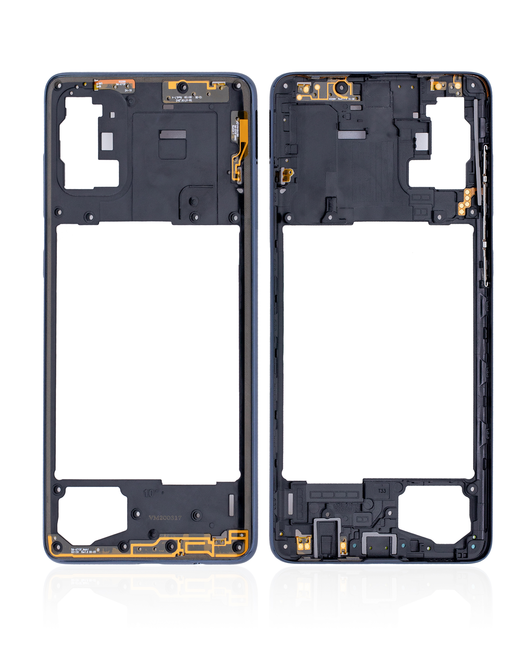Mittelrahmen für Samsung Galaxy A71 (A715 / 2020) (Aftermarket Plus) (Prism Crush Black) – Bild 2