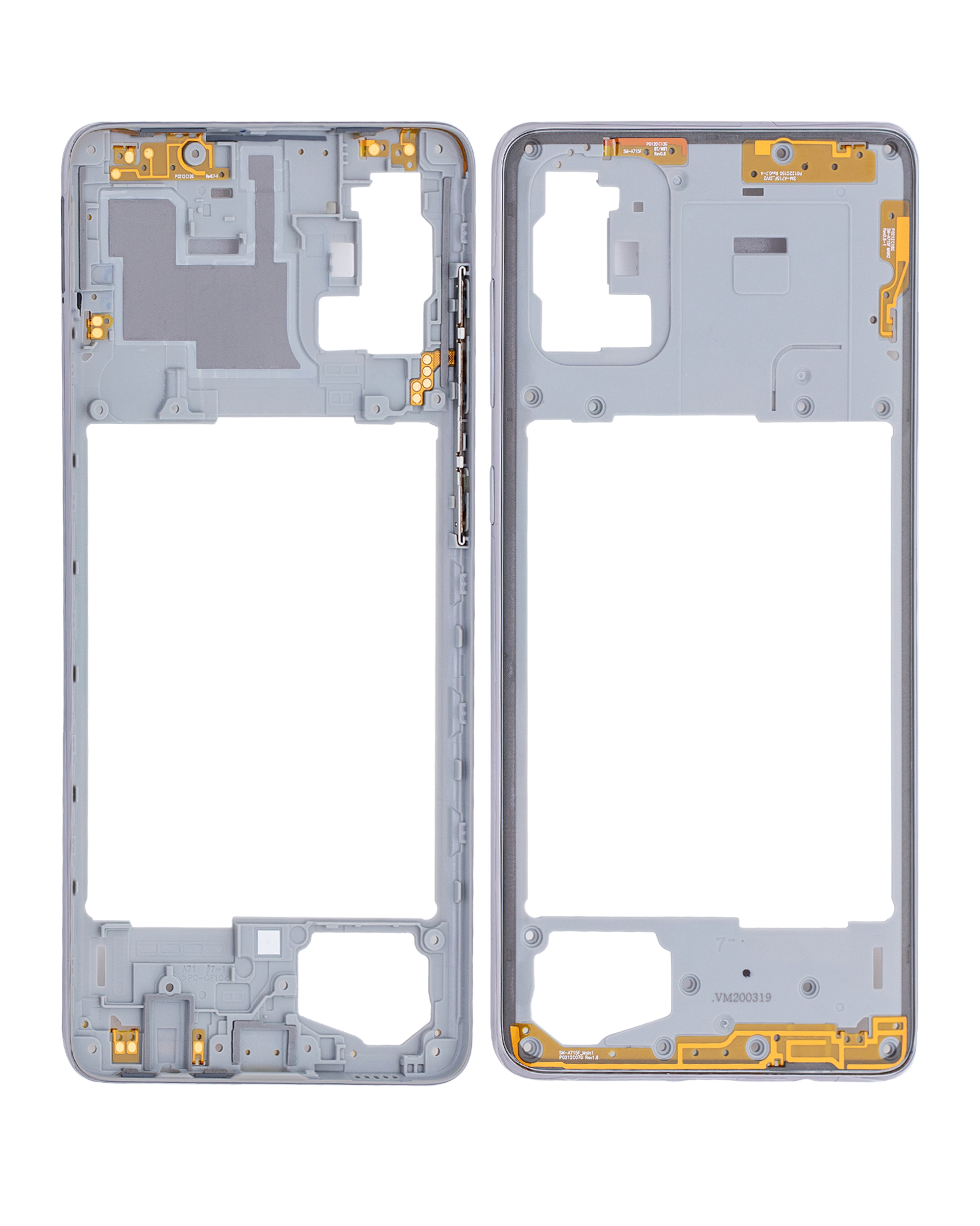 Mittelrahmen für Samsung Galaxy A71 (A715 / 2020) (Aftermarket Plus) (Prism Crush Silver) – Bild 2